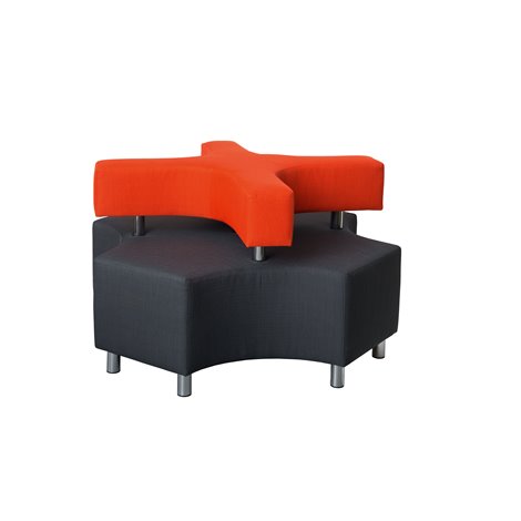 Puf pentru sala de asteptare, relaxare SatX Rosu-Negru, 125 x 125 x 77 cm, sezut 44 cm H, rezistent la foc - imagine 6